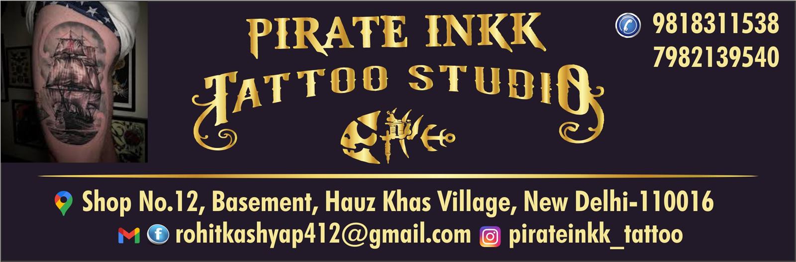 PIRATE INKK TATTOO STUDIO (Tattoo Studio in Hauz Khas Village)